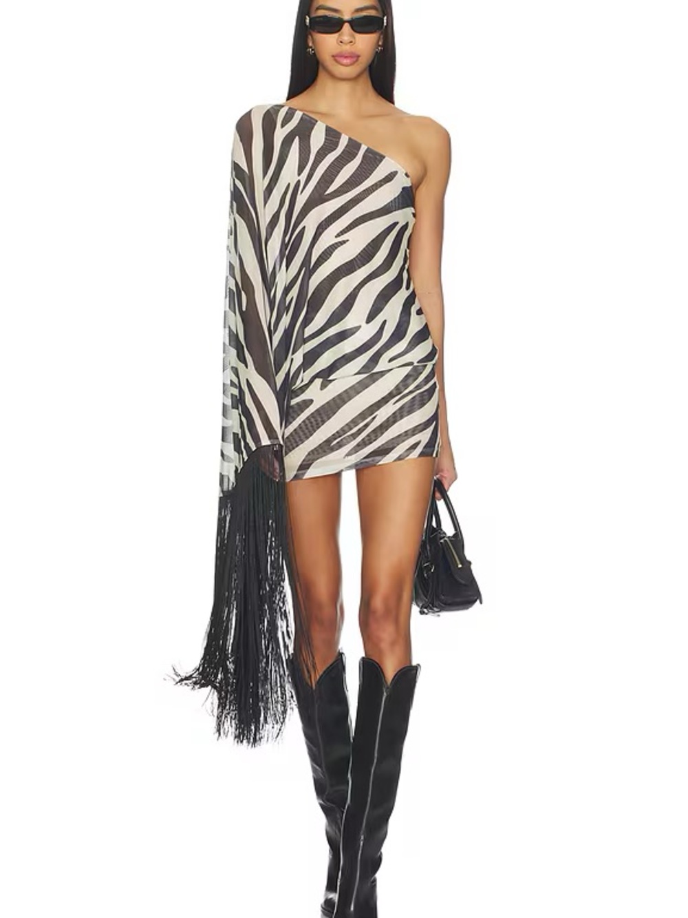 superdown Katana Zebra Fringe Dress - S